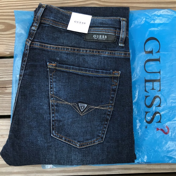 Guess Los Angeles Men Jeans Reg Straight Leg Denim - Picture 2 of 8